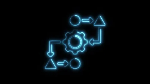 Glowing neon methodology isolated on black background. HD Video motion grap.. Stock Footage 303551836