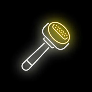 Glowing neon microphone icon symbolizing music recording Stock Illustration
