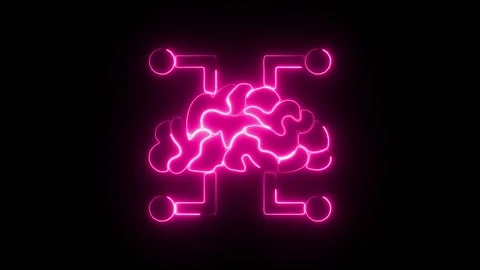 Glowing Neon Mind Map Icon, Symbol of Creative Thinking and Idea Organizati.. 動画素材 301185315