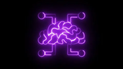 Glowing Neon Mind Map Icon, Symbol of Creative Thinking and Idea Organizati.. 動画素材 301185335