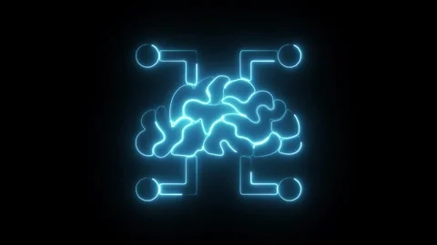 Glowing Neon Mind Map Icon, Symbol of Creative Thinking and Idea Organizati.. 動画素材 301185358