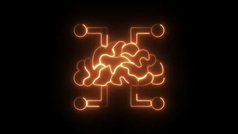 Glowing Neon Mind Map Icon, Symbol of Creative Thinking and Idea Organizati.. 動画素材 301185391