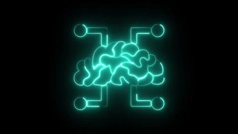 Glowing Neon Mind Map Icon, Symbol of Creative Thinking and Idea Organizati.. 動画素材 301185392