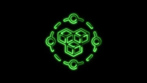 Glowing neon Modules icon isolated on black background. HD Video motion gra.. Stock Footage 316238599