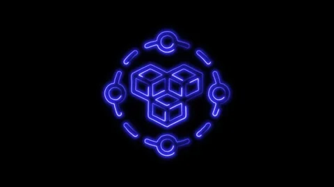 Glowing neon Modules icon isolated on black background. HD Video motion gra.. Stock Footage 316238600