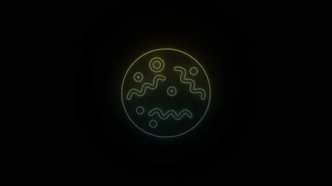 Glowing neon molecules on black background. Stock Footage 169029699