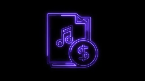 Glowing neon Monetization icon isolated on black background. HD Video motio.. Stock Footage 316158493