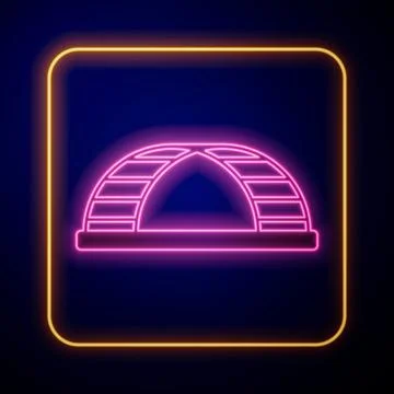 Glowing neon Monkey bar icon isolated on black background.  Vector Illustrazione stock