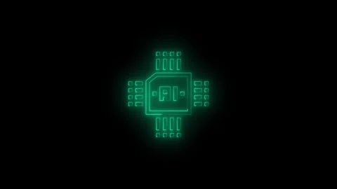 Glowing neon multiple AI agent systems concept animation. Neon line AI driv.. Stock Footage 336984859