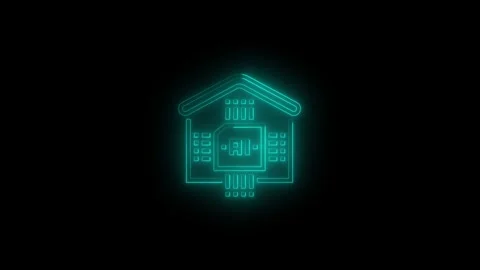 Glowing neon multiple AI agent systems concept animation. Neon line AI driv.. Stock Footage 341516210