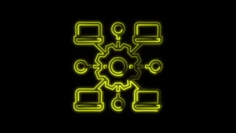 Glowing neon Natural Language Processing icon isolated on black background... Stock Footage 316237725