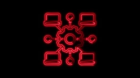 Glowing neon Natural Language Processing icon isolated on black background... Stock Footage 316237745