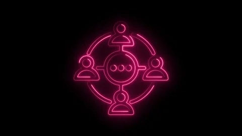 Glowing neon network animation featuring teamwork and communication technol.. Stock Footage 346007535