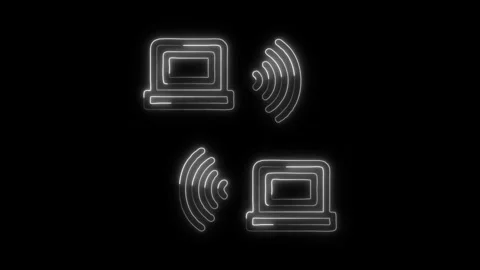 Glowing neon Network icon isolated on black background. HD Video motion gra.. Stock Footage 316158591