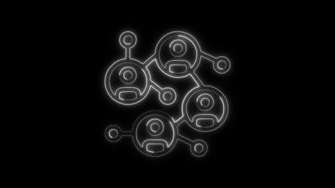 Glowing neon Network icon isolated on black background. HD Video motion gra.. Stock Footage 316158608