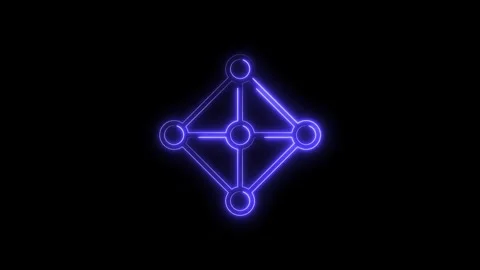 Glowing neon network node connection forming technological structure on bla.. Stock Footage 314541074