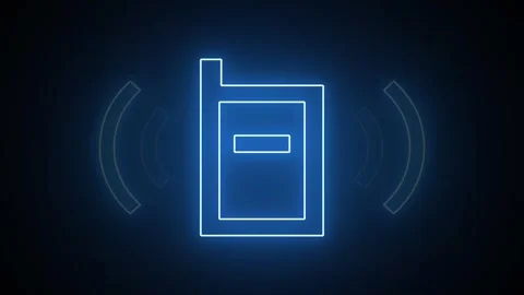 Glowing neon network wave animated background. Abstract blue symbol icon of.. Stock Footage 293554647