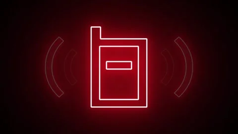 Glowing neon network wave animated background. Abstract red symbol icon of .. Stock Footage 293554648