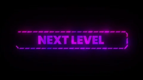 Glowing neon “Next Level” text animation Stock Footage 314625468