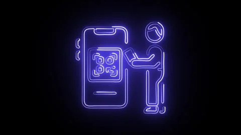 Glowing neon Nft Website icon  HD Video motion graphic animation Stock Footage 304859332