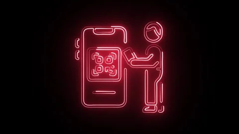 Glowing neon Nft Website icon  HD Video motion graphic animation Stock Footage 304859342