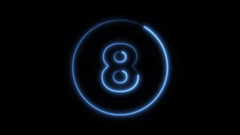 Glowing Neon Number-8 Icon Isolated, Symbol of Infinity and Continuity, HD .. Stock Footage 301207556