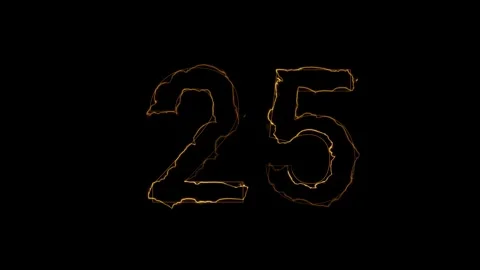 Glowing neon number twenty five abstract digital display futuristic countdo.. Stock Footage 331806760