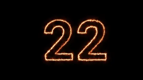 Glowing neon number twenty two bright illuminated digital display modern mi.. Stock Footage 331806737