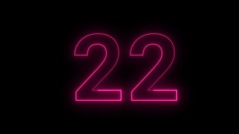 Glowing neon number twenty two digital display abstract light effect minima.. Stock Footage 331806778