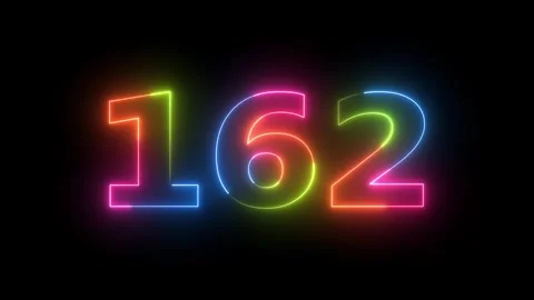 Glowing neon numbers 162 motion Stock Footage 330556401