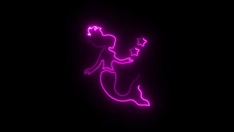 Glowing neon ocean icon isolated on black background. HD Video motion graph.. Stock Footage 314642604