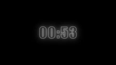 Glowing neon one Minute Digital Negative Countdown. one Minute Digital Time.. Stock Footage 308400400