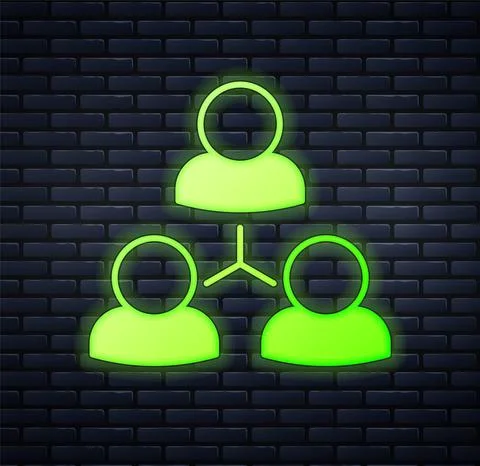 Glowing neon Online class icon isolated on brick wall background. Online Stock Illustration
