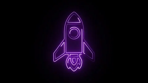 Glowing neon Operating System icon  HD Video motion graphic animation Stock Footage 304859446