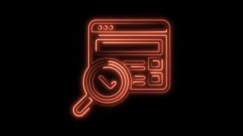 Glowing neon optimization icon isolated on black background. HD Video motio.. Stock Footage 304142506