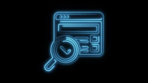 Glowing neon optimization icon isolated on black background. HD Video motio.. Stock Footage 304142544