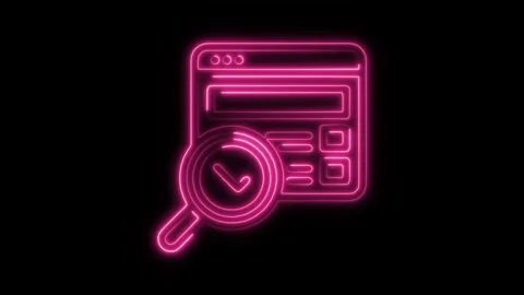 Glowing neon optimization icon isolated on black background. HD Video motio.. Stock Footage 304142552