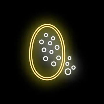Glowing neon oval shape with white circles 스톡 일러스트