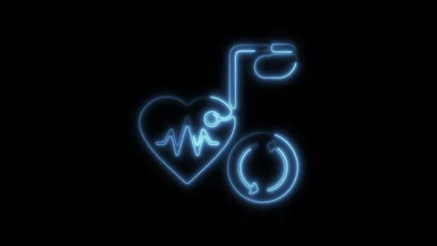Glowing Neon Pacemaker Icon, Cardiac Device for Heart Rhythm Management, HD.. Stock Footage 301276329