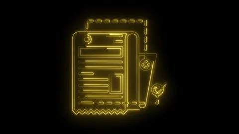 Glowing neon paperwork stack animation finance documents approval process o.. Stock Footage 315961187