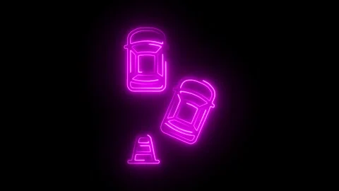 Glowing neon parallel icon isolated on black background. HD Video motion gr.. Stock-Footage 314643229