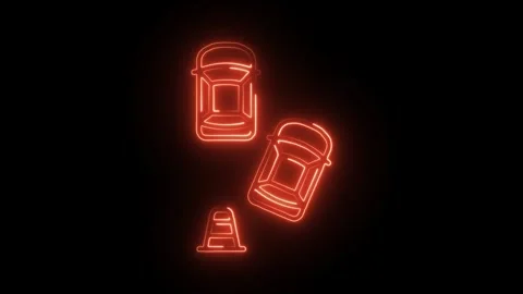 Glowing neon parallel icon isolated on black background. HD Video motion gr.. Stock Footage 314643230