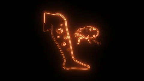 Glowing neon parasite icon isolated on black background. HD Video motion gr.. Vidéo 304550997