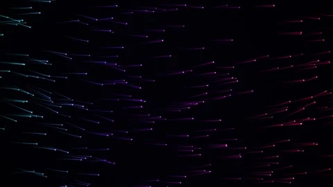Glowing Neon Particle Stream and Digital High Speed Data Flow Stock Footage 343803509