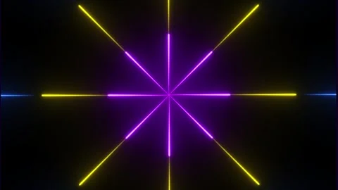 Glowing neon pattern twirl animated, neon line and seamless looped animation Stock Footage 263874084