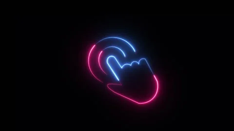 Glowing neon Pay per click icon sign animation. Stock Footage 289850592
