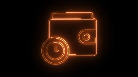 Glowing neon paylater icon isolated on black background. HD Video motion gr.. Vídeo Stock 304544337