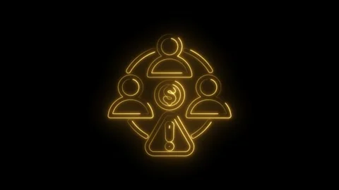 Glowing Neon People Network Dollar Sign Warning Symbol Abstract Concept Business 스톡 동영상 333955897