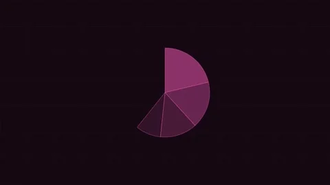 Glowing neon pie chart on a tech grid, pink neon 스톡 동영상 342595614