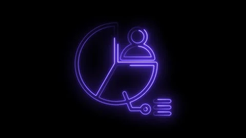 Glowing neon pie chart with user icon for customer segmentation and data an.. Stock Footage 346002409